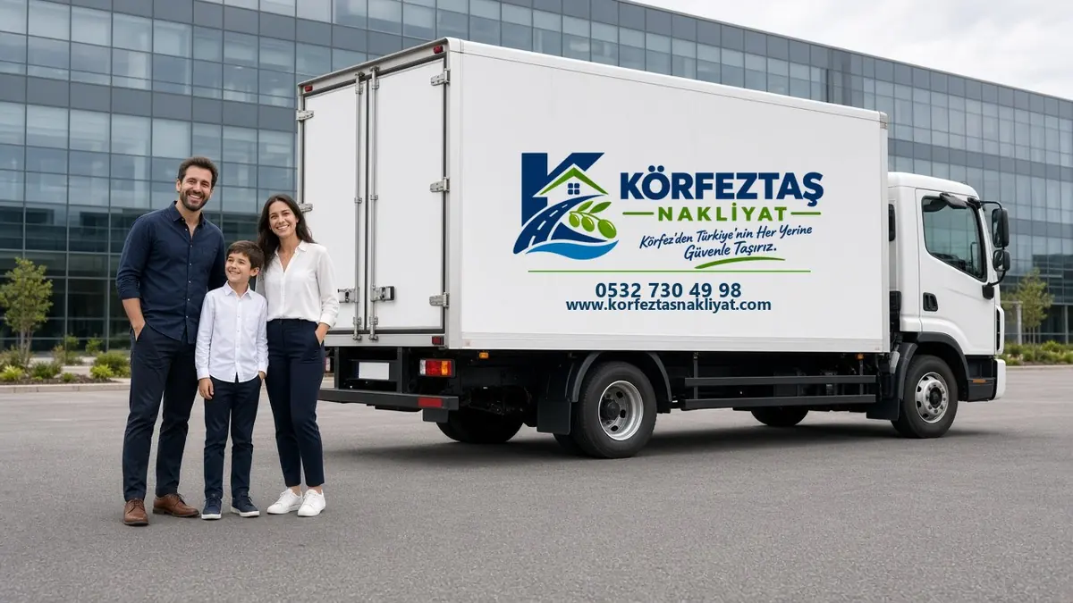 Körfeztaş Nakliyat kamyonu ve aile — Edremit şehirlerarası nakliyat